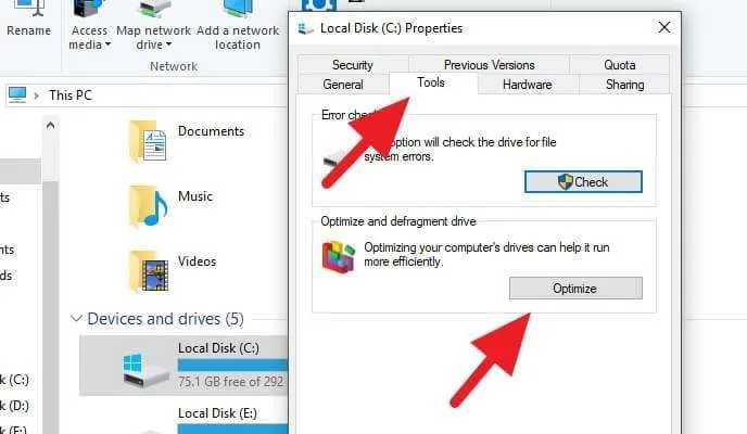 cara defrag Windows 10
