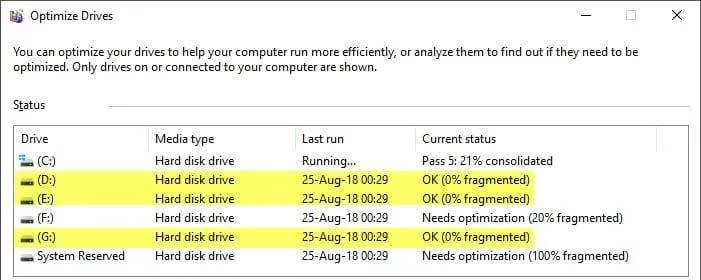 cara defrag Windows 10