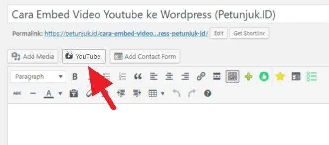 Cara Embed Video Youtube WordPress