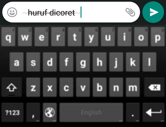 Cara Membuat Huruf Tebal, Miring, Dicoret, & Monospace di WhatsApp 5 Cara Membuat Huruf Dicoret di WhatsApp