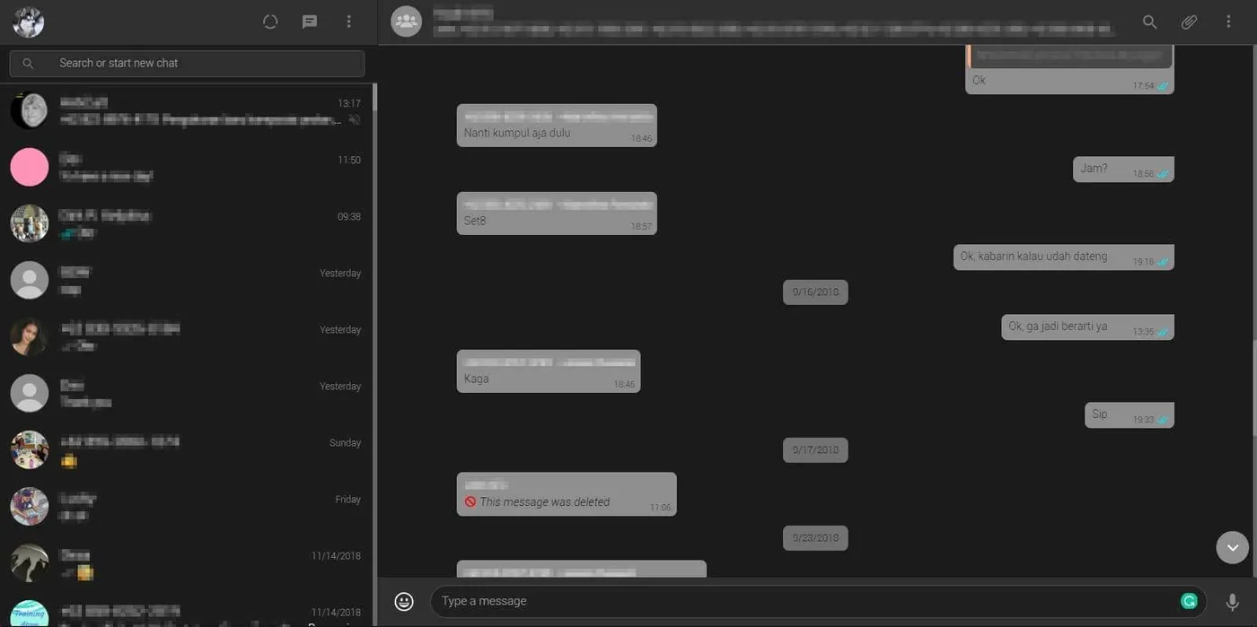 Ganti Tampilan WhatsApp Web