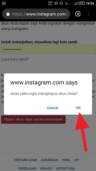Hapus Instagram Permanen