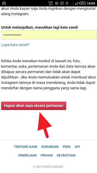 Hapus Instagram Permanen
