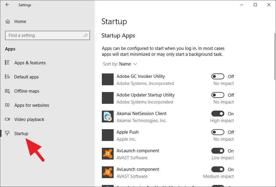 Mematikan Program Startup Windows 10