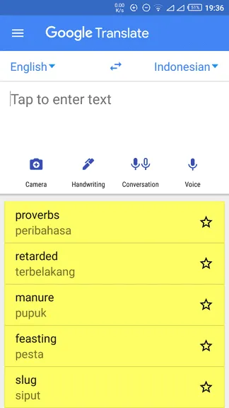 Cara Melihat Riwayat Terjemahan di Google Translate Android 3 Melihat Riwayat Google Translate Android