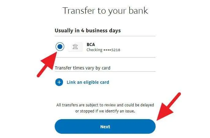 Cara Cairkan Saldo Paypal ke BCA dengan Cepat 5 Memilih kartu untuk mencairkan saldo Paypal