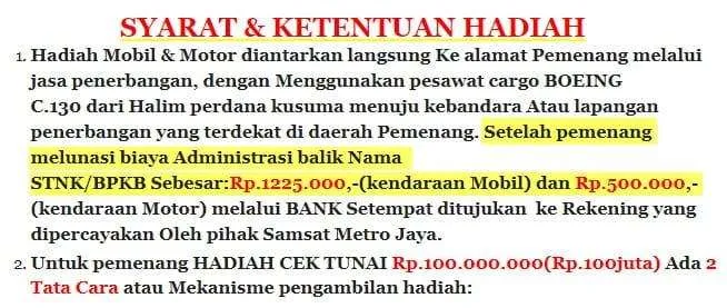 Penipuan Undian WhatsApp