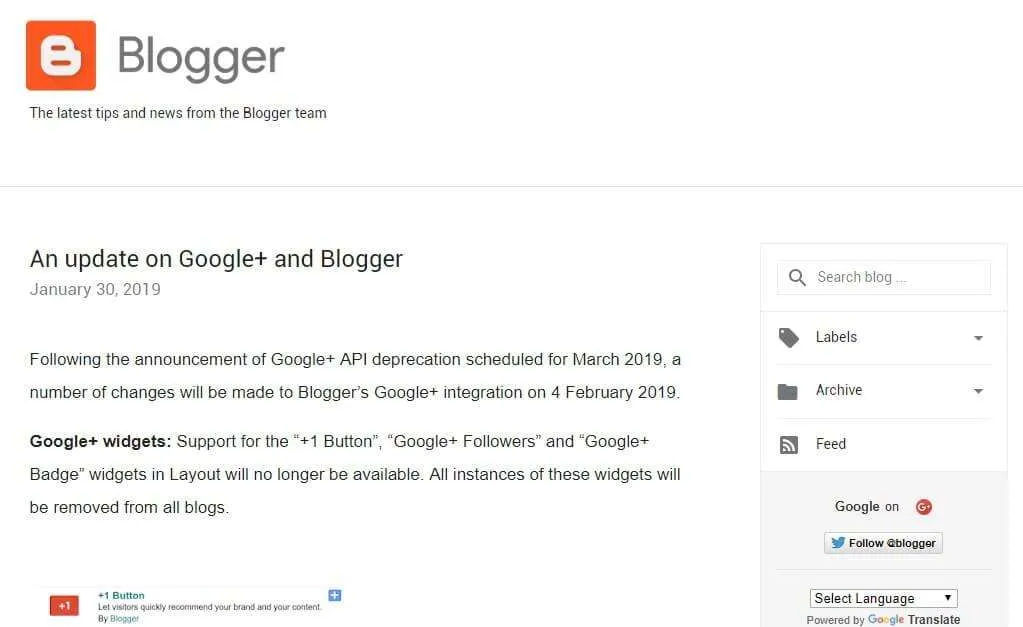 Blog utama Blogger