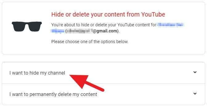 Menyembunyikan akun Youtube