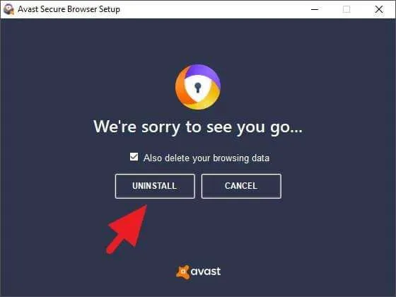 2 Cara Mencegah 'Avast Secure Browser' Terbuka Sendiri Saat Startup 9 Avast Secure Browser Uninstall Wizard
