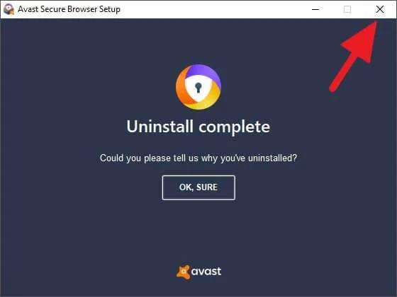 2 Cara Mencegah 'Avast Secure Browser' Terbuka Sendiri Saat Startup 10 Avast Secure Browser Uninstall Wizard