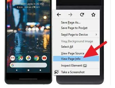 Menu konteks Firefox