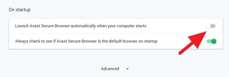 2 Cara Mencegah 'Avast Secure Browser' Terbuka Sendiri Saat Startup 5 Avast Secure Browser Startup