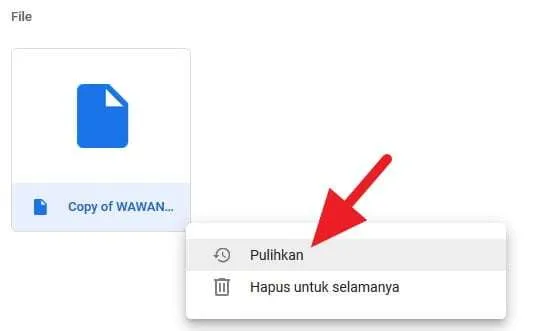 Cara Mengembalikan File yang Terhapus di Google Drive 11 Memulihkan file Google Drive yang terhapus