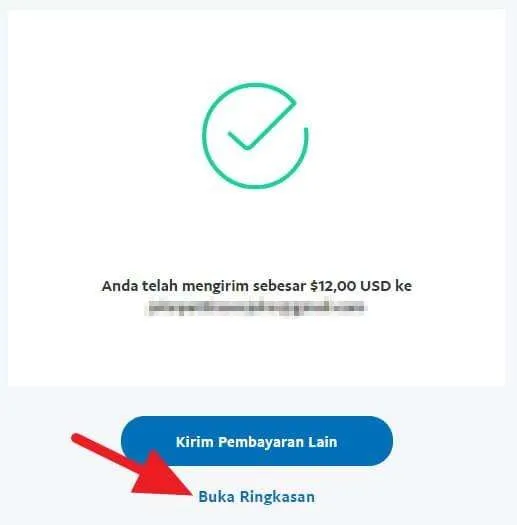 Transaksi Paypal selesai