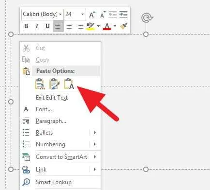 Cara Mencegah Teks Berubah Saat Dipindahkan ke PowerPoint 5 Paste teks PowerPoint
