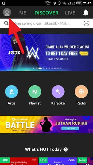 Sembunyikan Akun Joox 1 3 Cara Menghapus Akun Joox 5 Sembunyikan Akun Joox 1