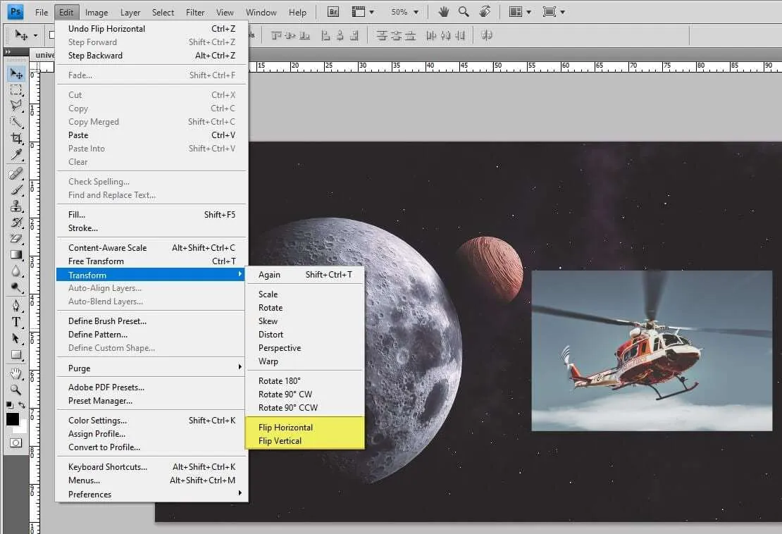 Cara Membalikkan Gambar di Photoshop 8 Balik objek Cara Membalikkan Gambar di Photoshop 8 Balik objek