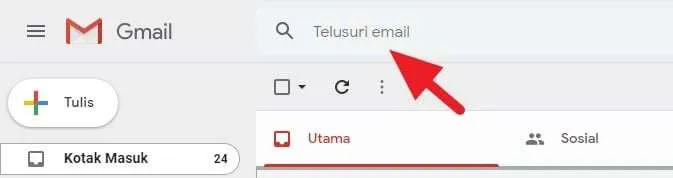 Kolom pencarian Gmail Cara Mudah Mencari Email yang Belum Dibaca di Gmail 3 Kolom pencarian Gmail