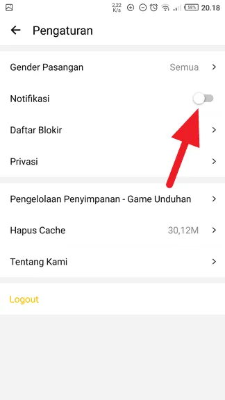 Notifikasi mati 2 Cara Blokir Notifikasi Mengganggu dari Hago 6 Notifikasi mati
