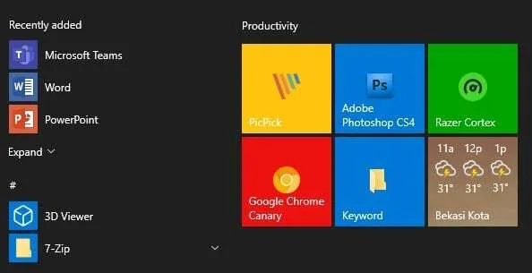 Windows 10 tile berwarna Cara Ganti Warna "Icon Tile" Aplikasi di Windows 10 3 Windows 10 tile berwarna