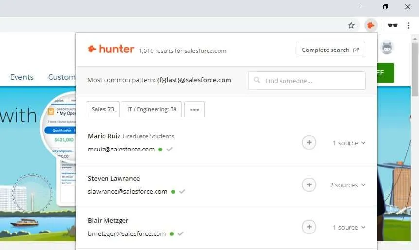 ekstensi Hunter 4 Cara Mengetahui Kontak Pemilik Website dengan Mudah 10 ekstensi Hunter