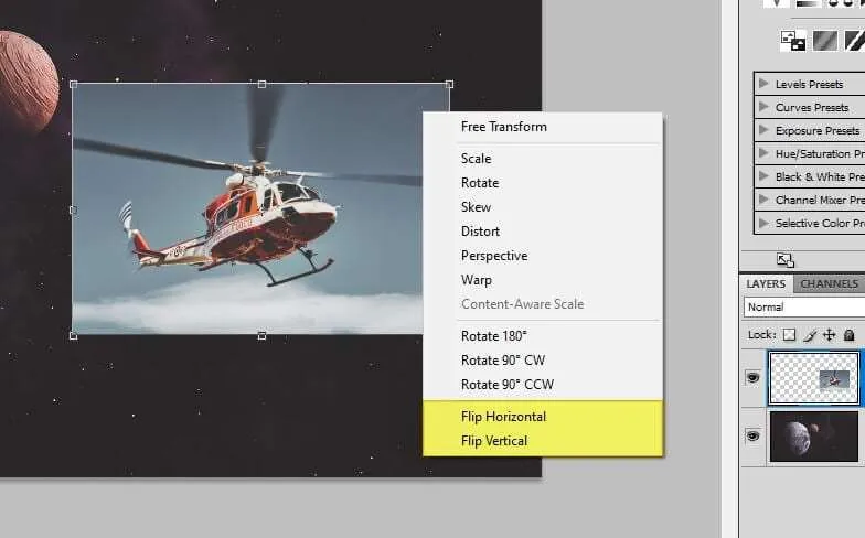 Cara Membalikkan Gambar di Photoshop 10 horizontal dan vertikal Cara Membalikkan Gambar di Photoshop 10 horizontal dan vertikal