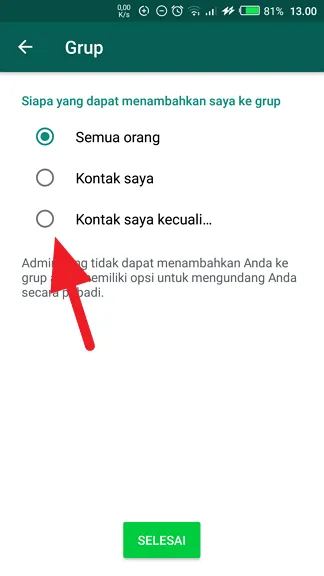 Cara Agar Tidak Bisa Dimasukkan ke Grup WhatsApp Tanpa Izin 8 kontak saya kecuali Cara Agar Tidak Bisa Dimasukkan ke Grup WhatsApp Tanpa Izin 6 kontak saya kecuali
