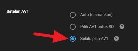 Selalu pilih AV1 3 Cara Membuat Video Youtube Selalu Tampil HD 8 Selalu pilih AV1
