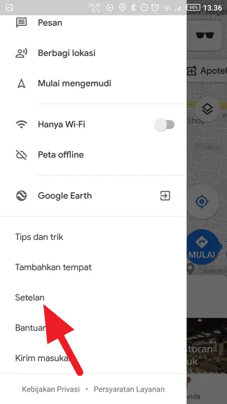Setelan Cara Ubah Mil ke Kilometer di Google Maps 4 Setelan