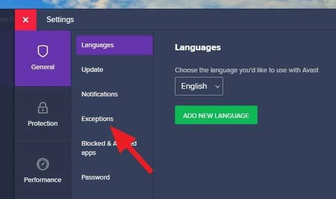 exceptions 1 3 Cara Jalankan Program yang Diblokir Avast 10 exceptions 1