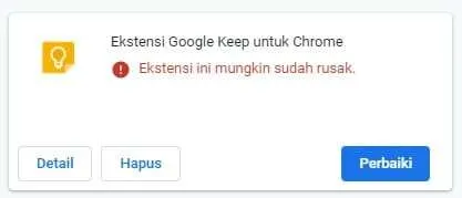 Ekstensi rusak Cara Melihat Ekstensi Apa Saja yang Terinstal di Chrome 7 Ekstensi rusak