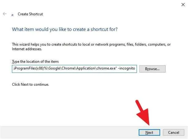 target Cara Membuat Shortcut Incognito Chrome di Desktop 4 target