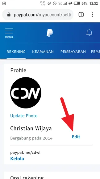 Cara Mengganti Nama PayPal Menggunakan KTP 5 Edit nama PayPal Cara Mengganti Nama PayPal Menggunakan KTP 5 Edit nama PayPal