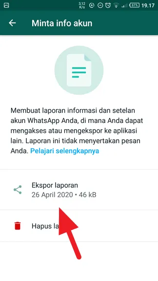 Cara Mengetahui Kapan Akun WhatsApp Kamu Dibuat 9 Ekspor laporan Cara Mengetahui Kapan Akun WhatsApp Kamu Dibuat 9 Ekspor laporan