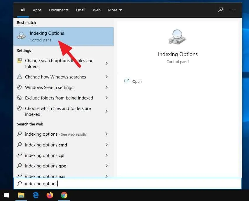 Indexing options Cara Mengecualikan Folder dari Pencarian Windows 3 Indexing options