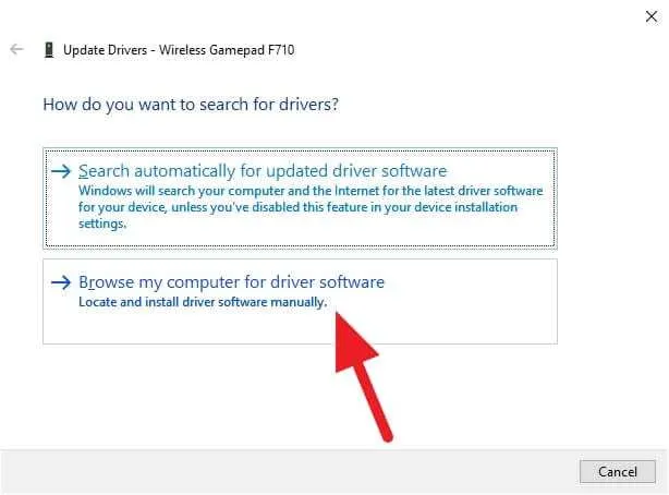 Cara Mengatasi Logitech F710 Tidak Bisa Connect ke Windows 5 browse my computer for driver software Cara Mengatasi Logitech F710 Tidak Bisa Connect ke Windows 5 browse my computer for driver software