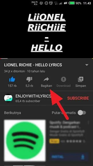 Cara Kirim Video Youtube ke Chat WhatsApp 3 Bagikan Cara Kirim Video Youtube ke Chat WhatsApp 3 Bagikan