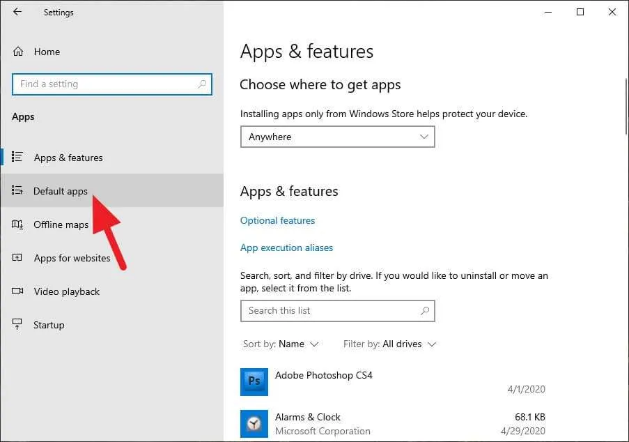 Default apps Cara Jadikan Chrome Sebagai Default Browser di Windows 10 5 Default apps