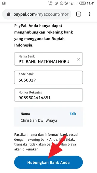 Hubungkan Bank Anda Cara Transfer Saldo PayPal ke OVO dengan Mudah 5 Hubungkan Bank Anda