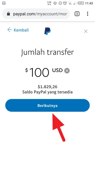 Pilih nominal Cara Transfer Saldo PayPal ke OVO dengan Mudah 9 Pilih nominal