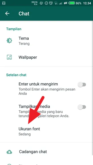 Ukuran font Cara Perbesar Ukuran Huruf di WhatsApp 5 Ukuran font