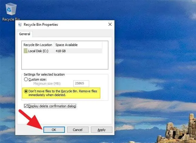 remove files immediately when deleted Cara Selalu Hapus File Permanen Tanpa Lewat Recycle Bin 4 remove files immediately when deleted
