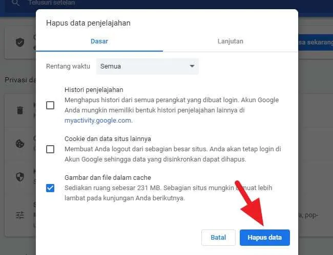 Cara Hapus Cache di Google Chrome PC 5 Hapus data Cara Hapus Cache di Google Chrome PC 5 Hapus data