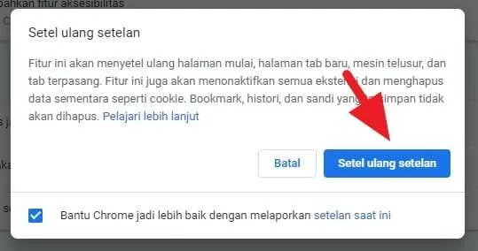 2 Cara Mengatasi Google Chrome yang Banyak Iklan Mengganggu 11 Setel ulang setelan 2 Cara Mengatasi Google Chrome yang Banyak Iklan Mengganggu 11 Setel ulang setelan