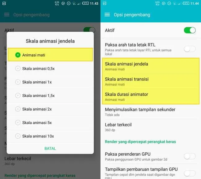 matikan animasi android 7 Cara Menambah RAM Bebas di Android 5 matikan animasi android