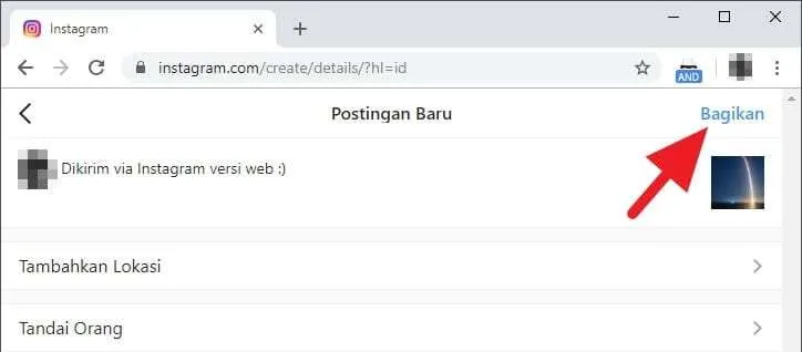 Bagikan Cara Posting Foto di Instagram Versi Web untuk Komputer/Laptop 5 Bagikan
