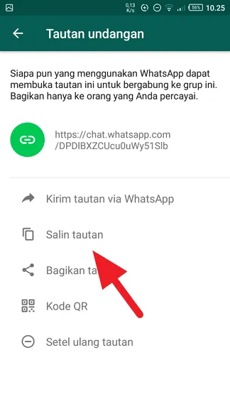 Salin tautan Cara Membuat Link Undangan Grup WhatsApp 5 Salin tautan