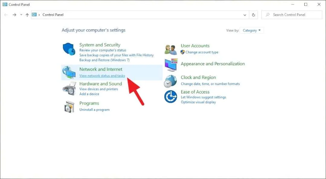 Cara Ganti DNS di PC/Laptop Windows 10 4 View network and status task Cara Ganti DNS di PC/Laptop Windows 10 4 View network and status task