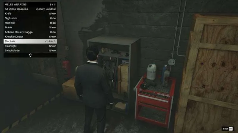 show hide gun Cara 'Membuang' Senjata di GTA V Online 13 show hide gun